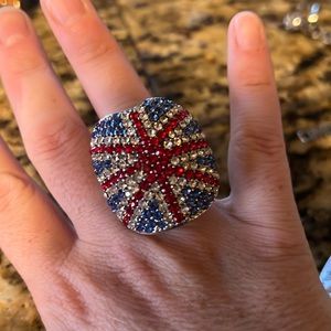 Costume British flag ring